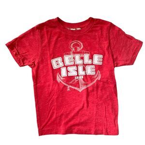 Detroit T-Shirt Kids Size 4-5 XS BELLE ISLE Pure Michigan State Parks Unisex Red